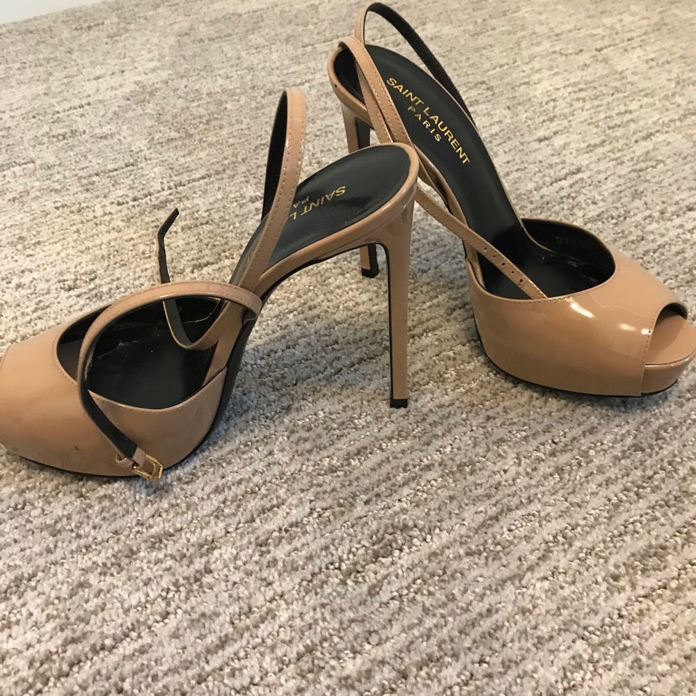 Yves Saint Laurent platform shoe nude high heel sandals